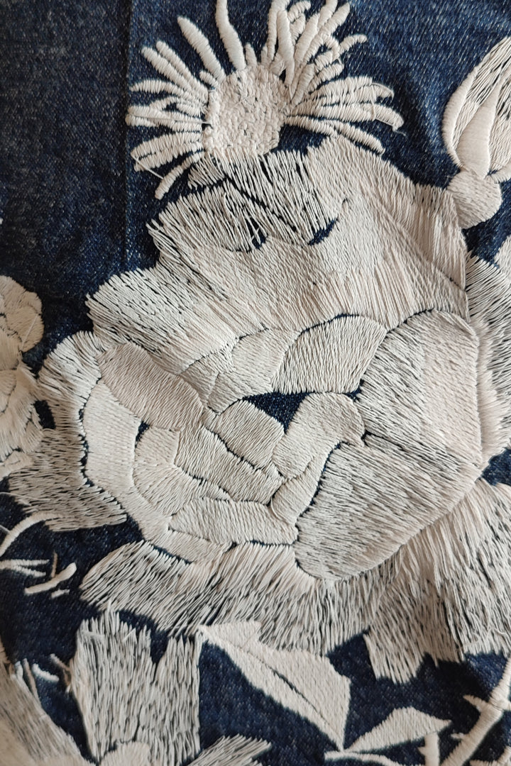 Sample Sale Embroidered denim mini skirt