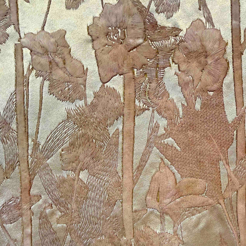 Silk Wall hanging Girl with Delphiumiums